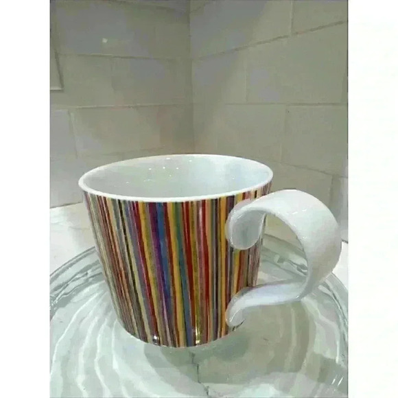 Starbucks Vertical Rainbow Stripe Mug 13oz Pre-owned 2008 Retired - Picture 3 of 10